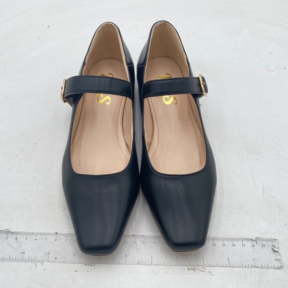 FYS Women Square Toe Low Heel Mary Jane Pumps Flats Ballets Buckled Dress Daily - Picture 2 of 7